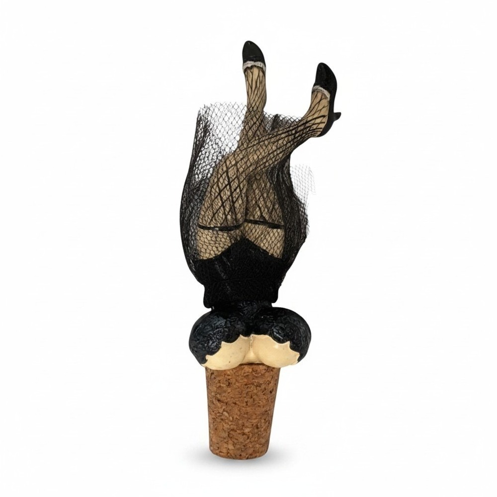 VTG Naughty Fun Burlesque Pin Up Girl Party Wine Bottle Stopper Novelty Barware